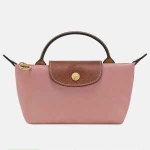 NWT Longchamp Original La Pliage Small Handbag in Pink Tea
